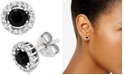 Wrapped in Love Black (1 ct. t.w.) and White Diamond Accent Stud Earrings in 14k White Gold, Created for Macy's